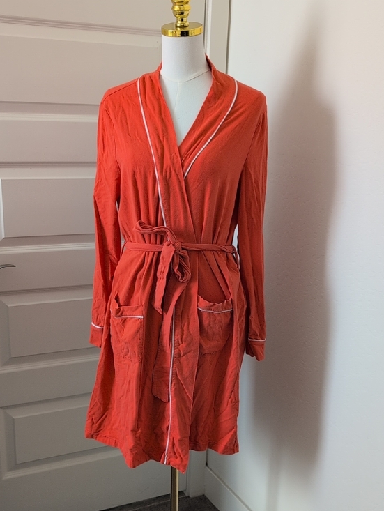 Gilligan & O'Malley Other - GILLIGAN AND O'MALLEY Robe Tie Waist Coral with White Contrast Trim Size XL/XXL